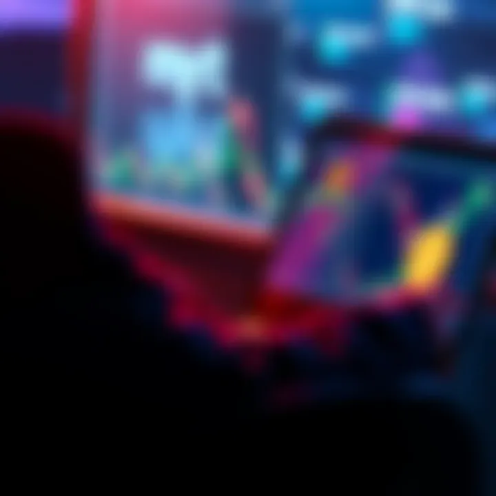 A Canadian investor looks at Bitcoin charts on a laptop, weighing the decision to sell or hold their investment, with digital coins displayed on the screen.