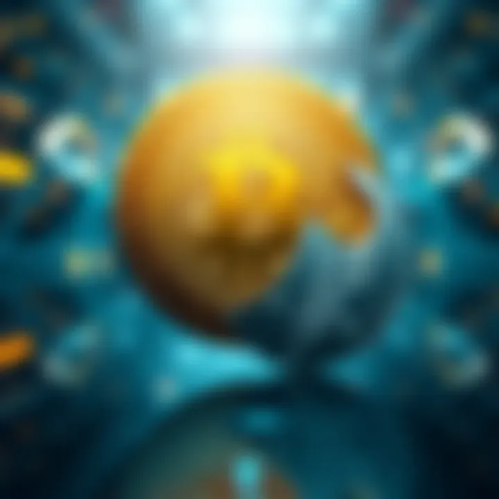 A visual comparison of Bitcoin as a golden coin symbolizing digital gold and KASPA as a silver coin representing digital silver, set against a futuristic background.