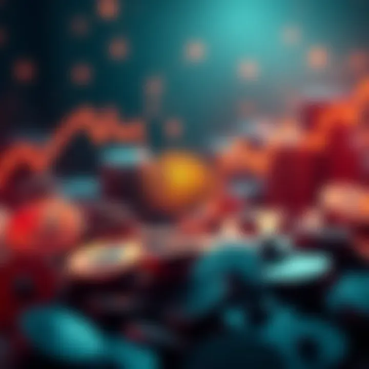 Visual of a declining Bitcoin chart with dollar signs and a background hinting at financial struggles