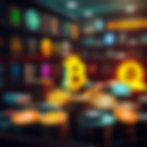 A collection of Bitcoin logos and design assets organized in a library format, showcasing different logo variations and design elements to assist designers.