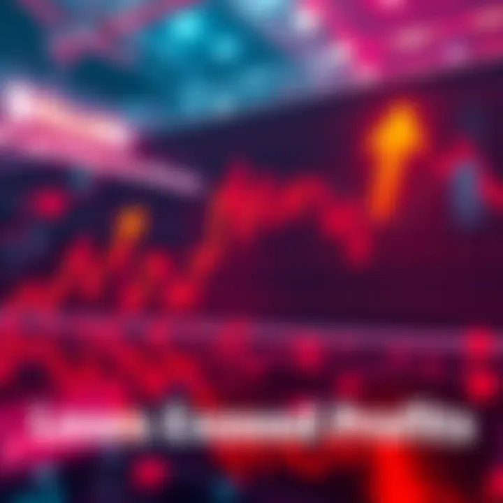 A graph showing Bitcoin losses surpassing profits, indicating a bear market trend with downward arrows and a red color scheme.