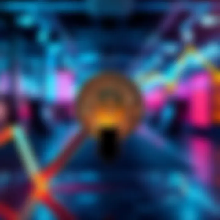 Visual representation of a Bitcoin symbol with a downward arrow, indicating a market crash