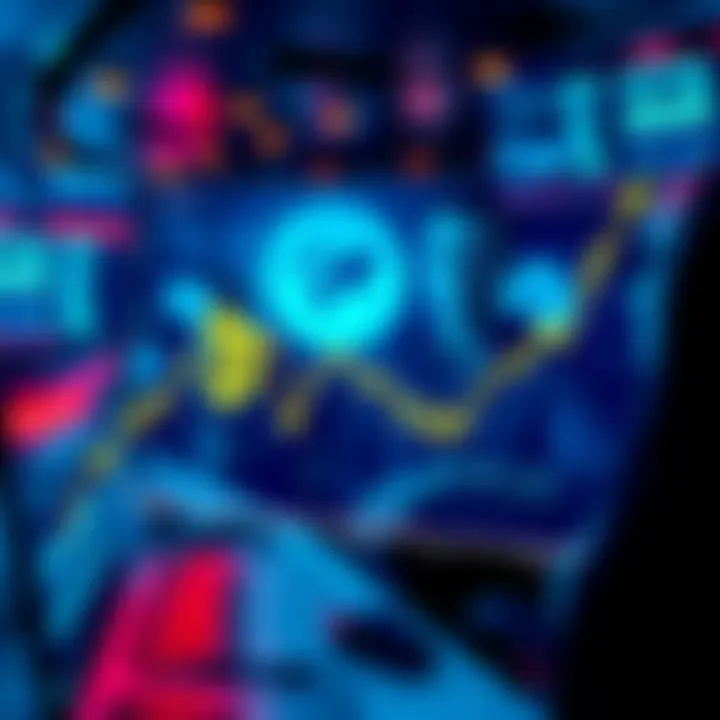 A graph showing a steep decline in Bitcoin value with a background of worried investors looking at their screens