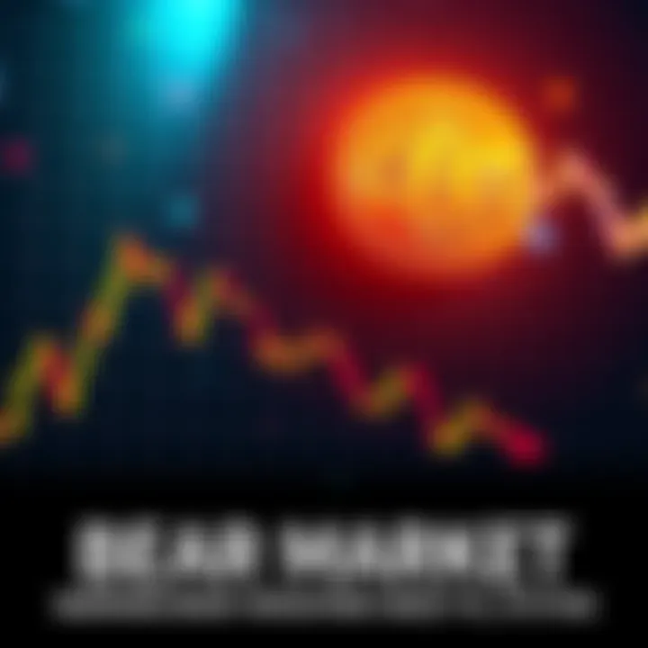 Chart showing downward trend of Bitcoin prices with a warning sign