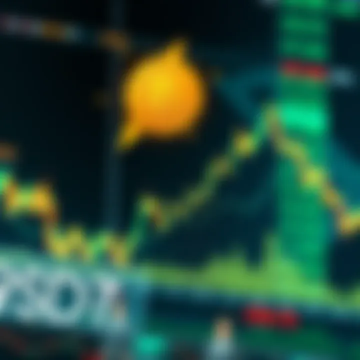 A graph showing Bitcoin's value dropping sharply, indicating a financial crisis in the cryptocurrency market, with warning signs and a gloomy outlook for investors.