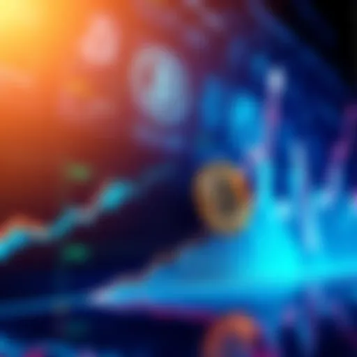 A graph showing rising Bitcoin prices with an upward trend and regulatory symbols in the background