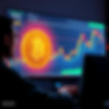 Bitcoin Market Shift A graph showing a sudden drop in Bitcoin prices, with a shocked trader looking at their computer screen.