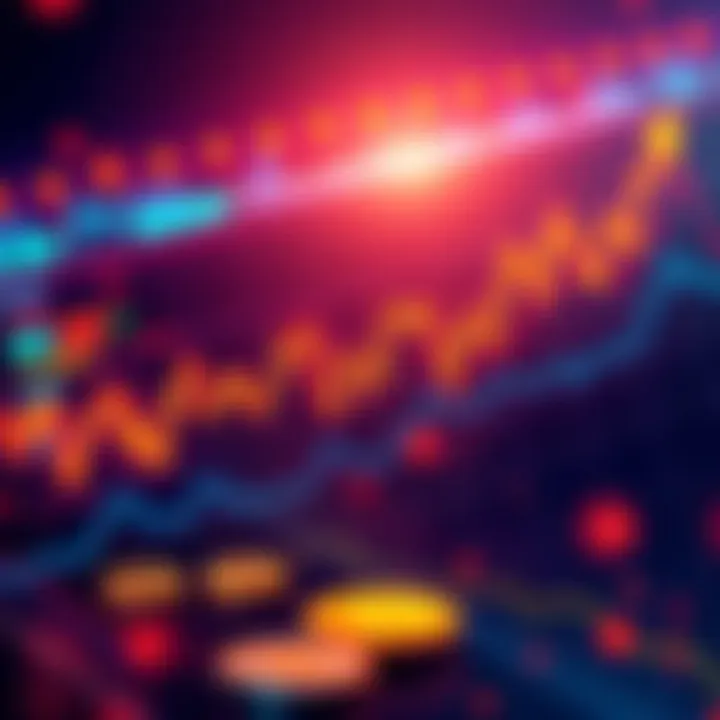 A graph showing rising and falling trends in Bitcoin prices, with symbols of manipulation and accumulation strategies.
