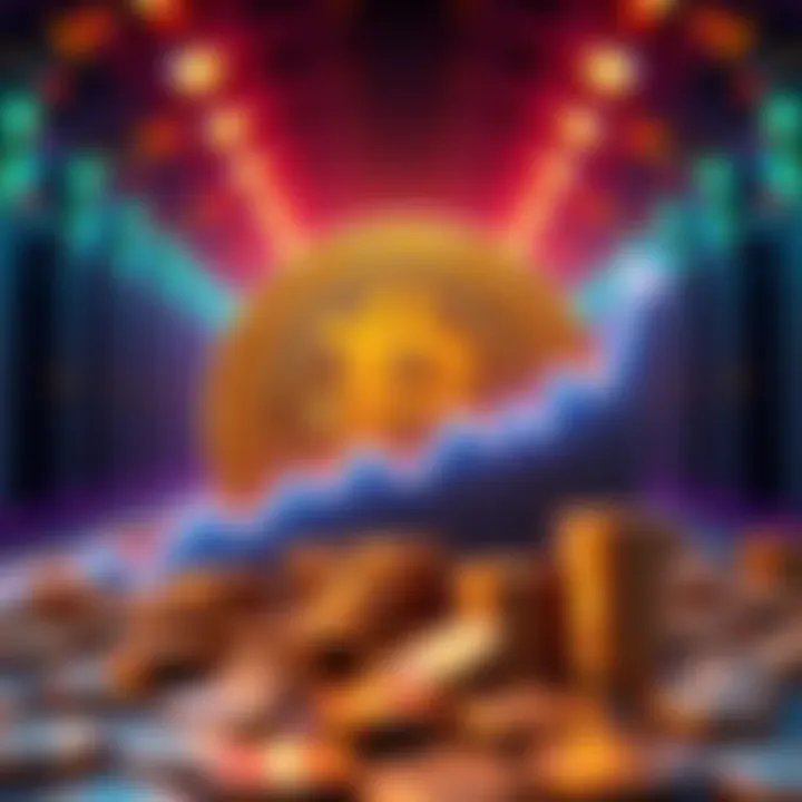 A visual representation of the Bitcoin logo with a graph showing its growth towards 20 million coins in circulation, symbolizing the ongoing mining efforts that will last for over a century.