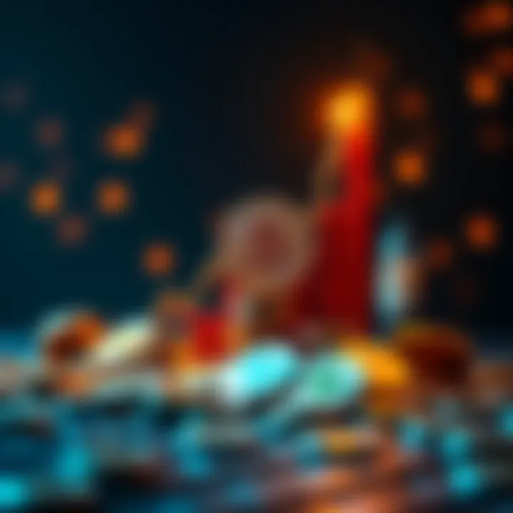 A digital representation of Bitcoin hitting a milestone with a rising graph and coins around it.