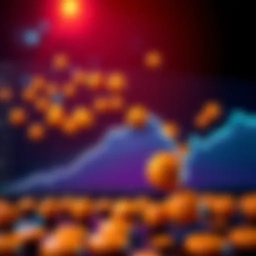 A graph showing a sharp decline in Bitcoin value with sad emoji icons representing millionaires losing wealth