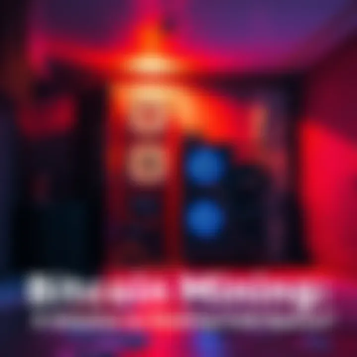 A Bitcoin mining rig working in a basement, providing heat while mining digital currency