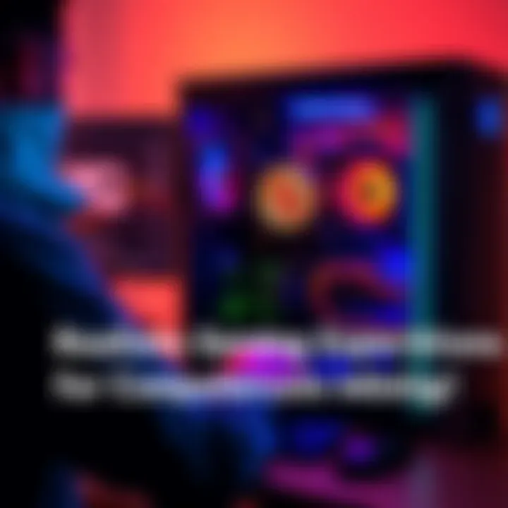 A person setting up a computer for Bitcoin mining with graphics cards and a monitor displaying mining software.