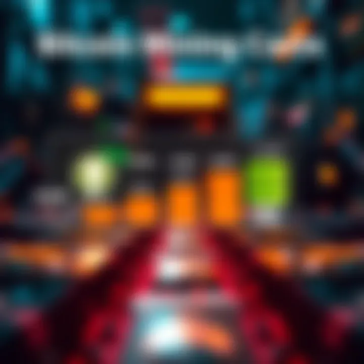 A graphic showing a range of Bitcoin mining costs with icons for electricity and hardware efficiency