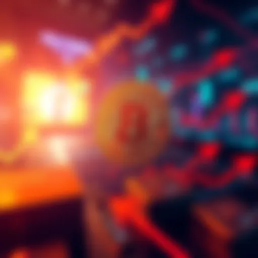 Graphic showing Bitcoin transactions impacting Polymarket opportunities, with arrows indicating movement and market trends