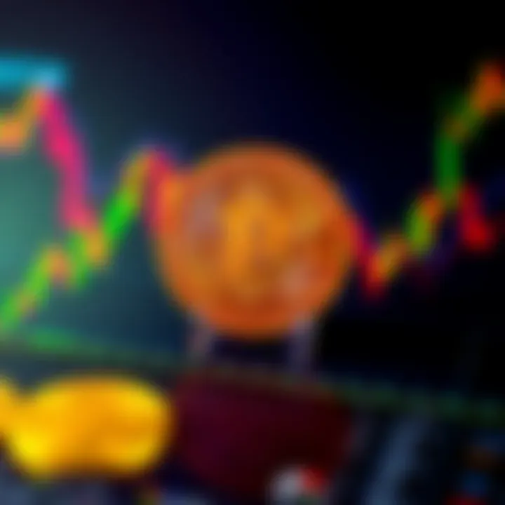 A stock chart showing a dip in MSTR prices alongside Bitcoin recovery predictions