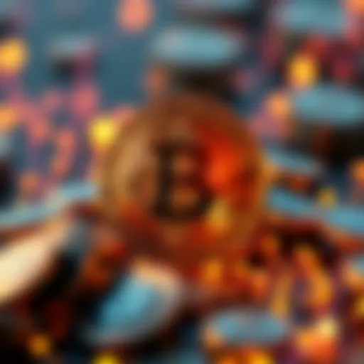 Visual representation of Bitcoin logo with coins about to reach 20 million milestone