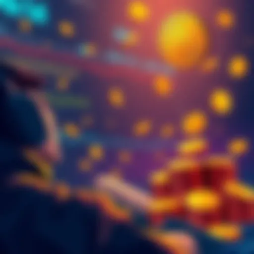 Illustration of a person operating a Bitcoin node with coins symbolizing rewards, representing incentives for node operators.