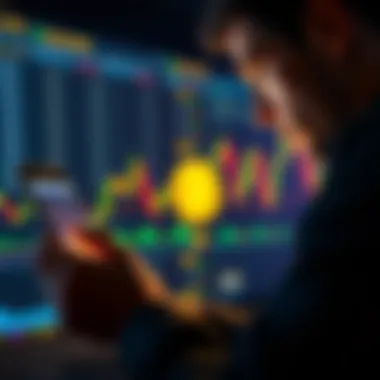 A person analyzing Bitcoin candle chart data for research