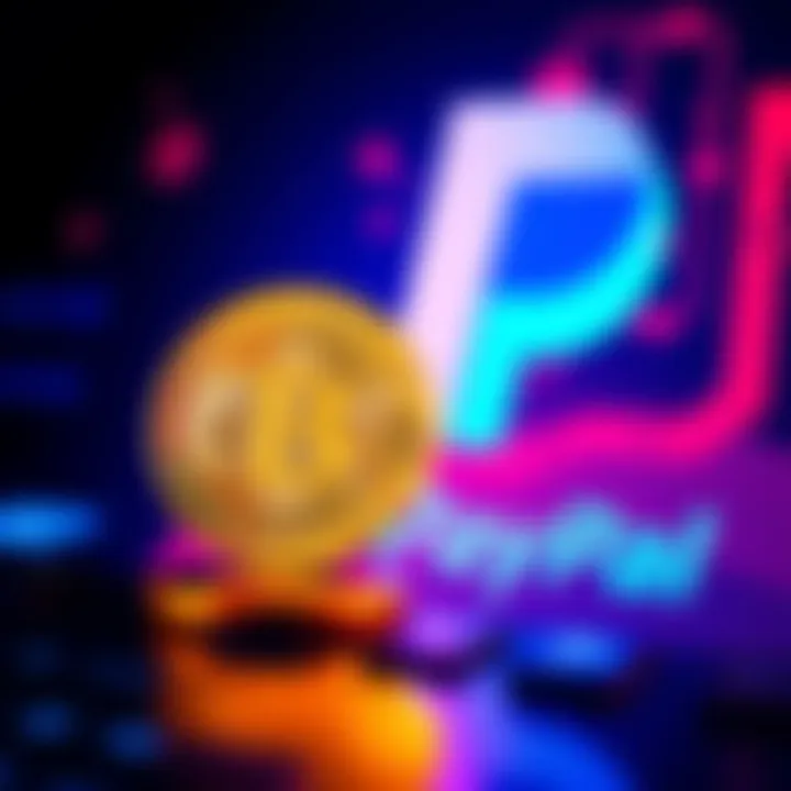 Bitcoin and PayPal in Online Payments An illustration showing Bitcoin symbol and PayPal logo together, representing online transactions