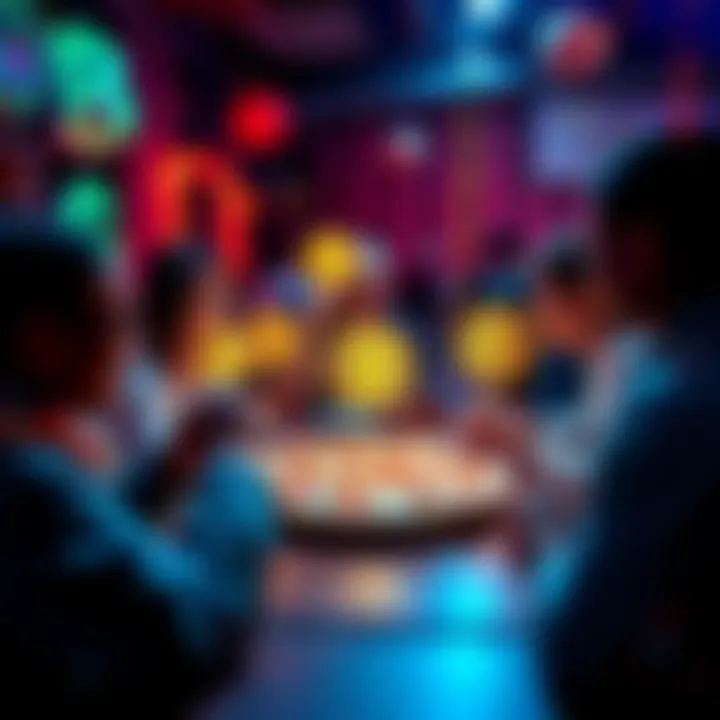 People enjoying festivities with pizza and Bitcoin symbols at the BitMart event