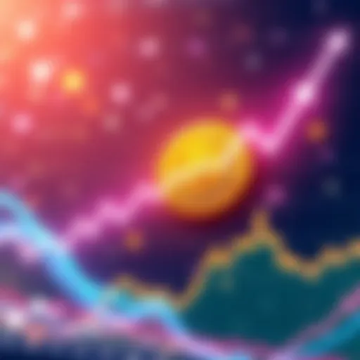 A visual representation of Bitcoin's price movement with an upward trend reaching 75K and a downward dip to 35K, indicating market volatility.