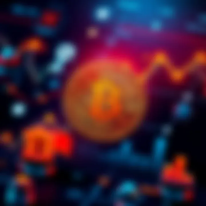 Bitcoin price chart with macro event icons A Bitcoin price chart surrounded by icons representing macro events like the Fed nomination and international summit.