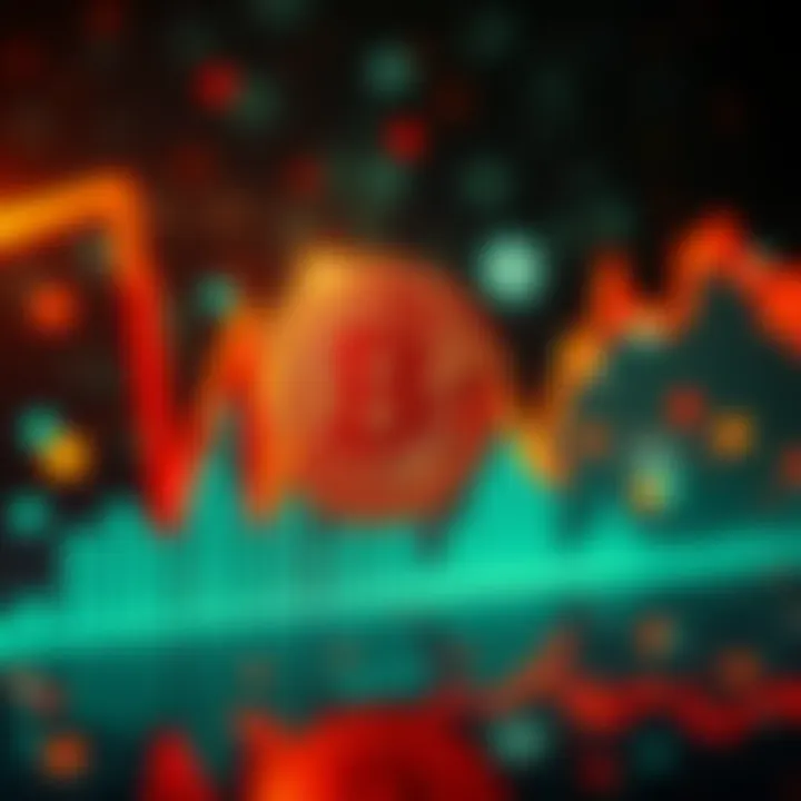 Bitcoin price decline A graph showing a downward trend in Bitcoin prices alongside AI symbols.