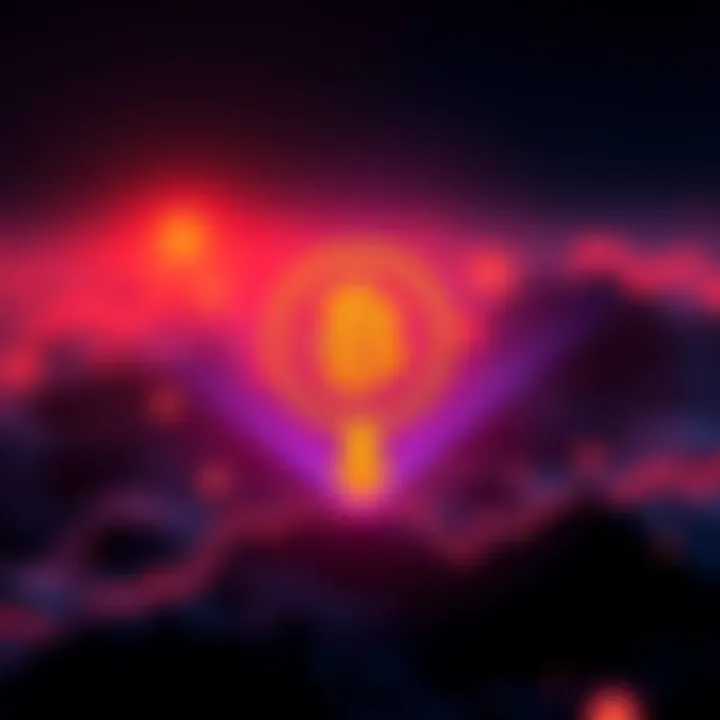 A graphic showing the Bitcoin logo with a downward arrow, representing the drop to $74,000 amid AI concerns in tech.