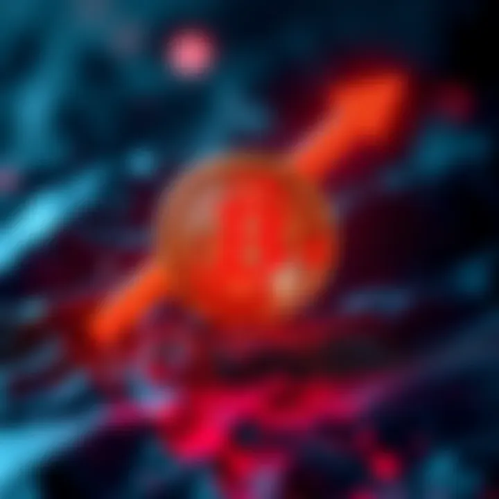 Bitcoin symbol with a downward arrow, symbolizing a price drop and market decline, reflecting investor concerns.