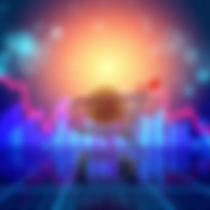 A graph showing a declining Bitcoin price with a shopping cart symbolizing buying opportunity