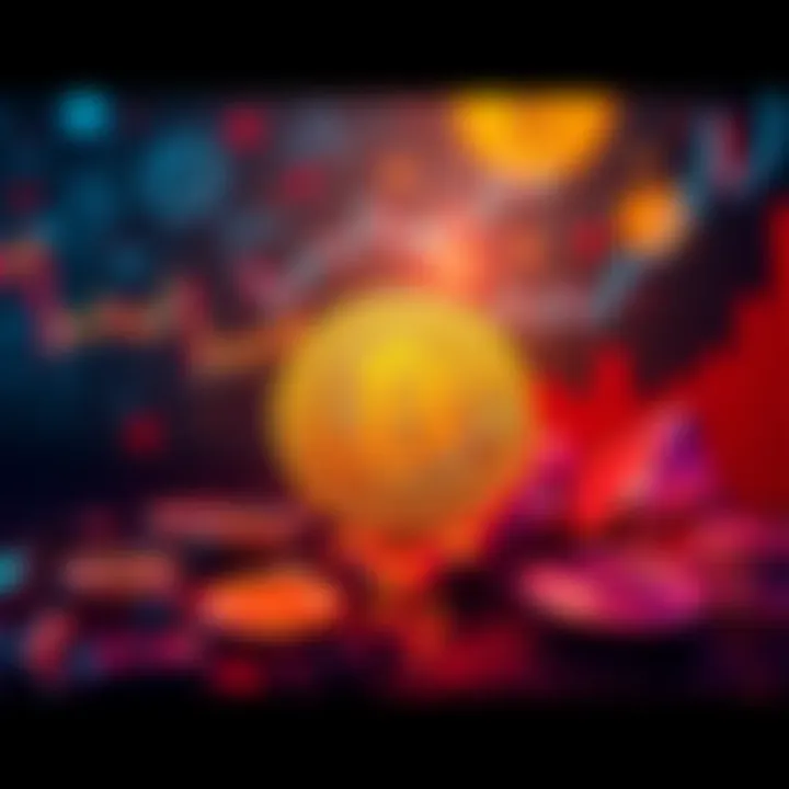 A downward trending graph showing Bitcoin prices falling below $100,000, with symbols of pain and struggle in the background.