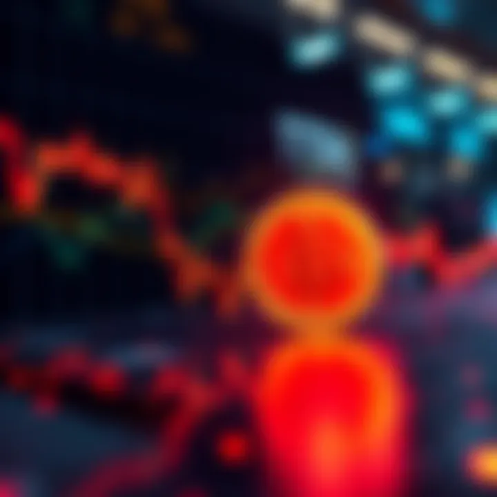 Bitcoin Price Drop Graph showing Bitcoin price fall below $86,500 with a downward trend line and red indicators