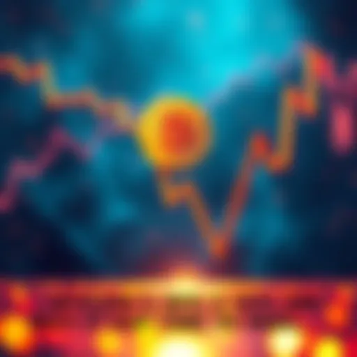 A visual representation of Bitcoin's significant price drop, featuring a downward trend and Bitcoin symbol