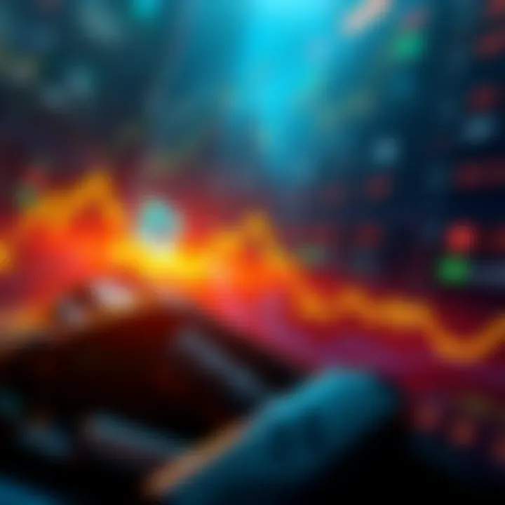 A chart showing Bitcoin's price declining while Nvidia's stock rises, illustrating market trends