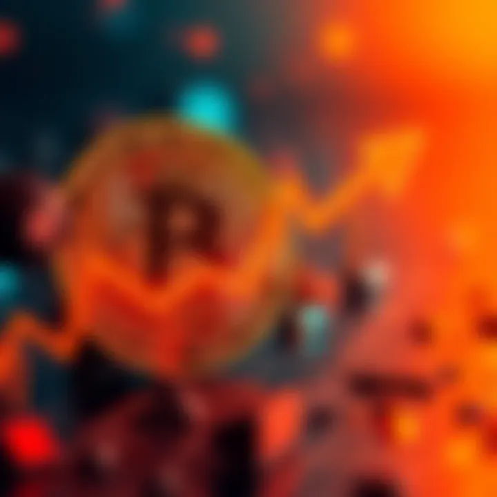 Bitcoin price prediction A visual representation of Bitcoin with a downward trend arrow and a $20,000 mark, symbolizing market concerns and geopolitical risks.