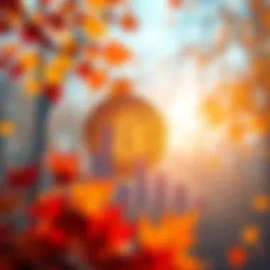 A graphic showing rising Bitcoin charts with a backdrop of October leaves, symbolizing excitement in the crypto market.