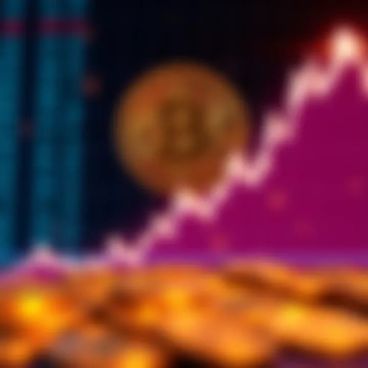 Bitcoin chart showing price range between $75k and $80k with upward trend and Dollar Index rally in background