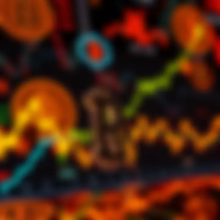 A graph showing Bitcoin price skyrocketing after the assassination of Iran's Supreme Leader, with a backdrop of financial symbols.