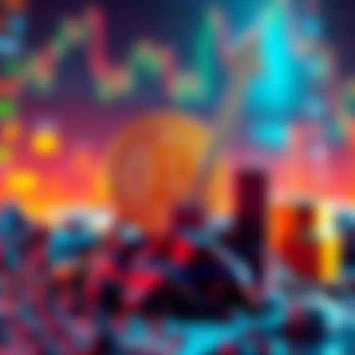 Bitcoin symbol with an upward arrow, representing its rise past $70,000 alongside growing software stocks.