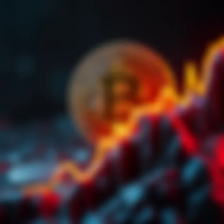 Bitcoin symbol with a rising graph showing the price reach $74,000, symbolizing excitement in the crypto market.