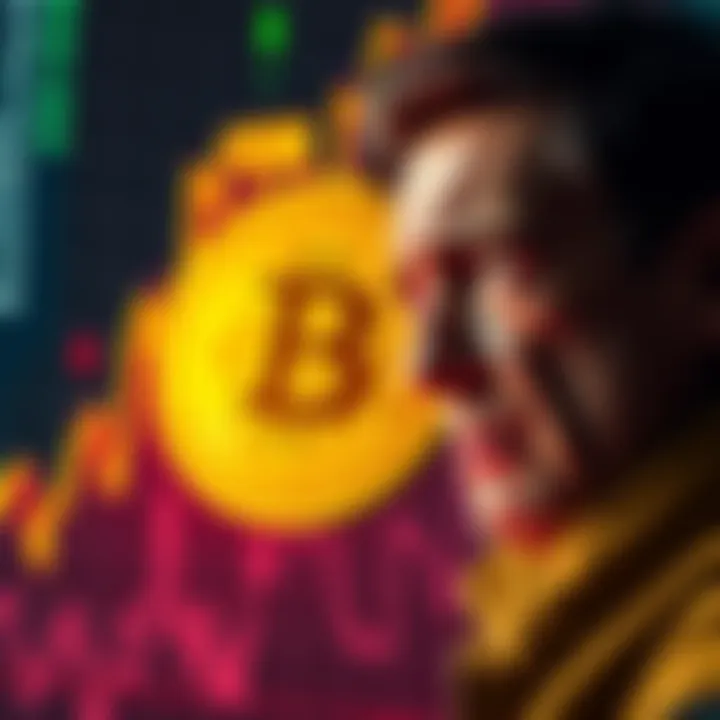 Bitcoin Price Surge A chart showing Bitcoin's price climbing past 80K, alongside a worried trader's expression, reflecting on entering at 110K.