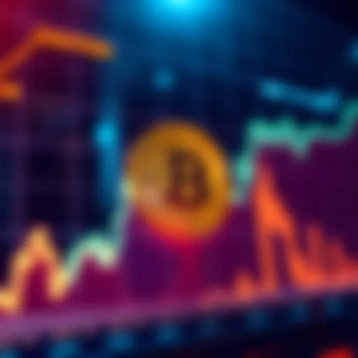 A graph showing a sharp increase in Bitcoin prices with a caution sign indicating a potential correction.
