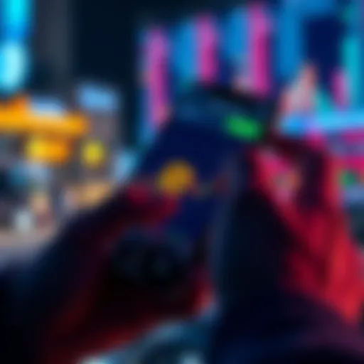 A person checking Bitcoin prices on a smartphone with a chart displayed