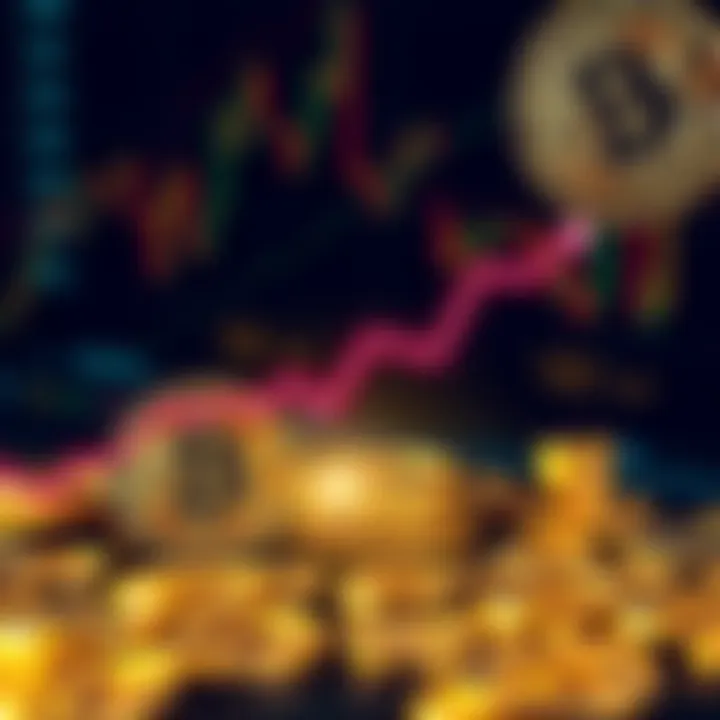 A graphic showing Bitcoin coins with a downward trend line and tax symbols illustrating hidden profits