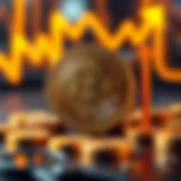 A digital representation of Bitcoin with arrows showing growth, symbolizing the acquisition of 3,015 BTC and increased holdings.