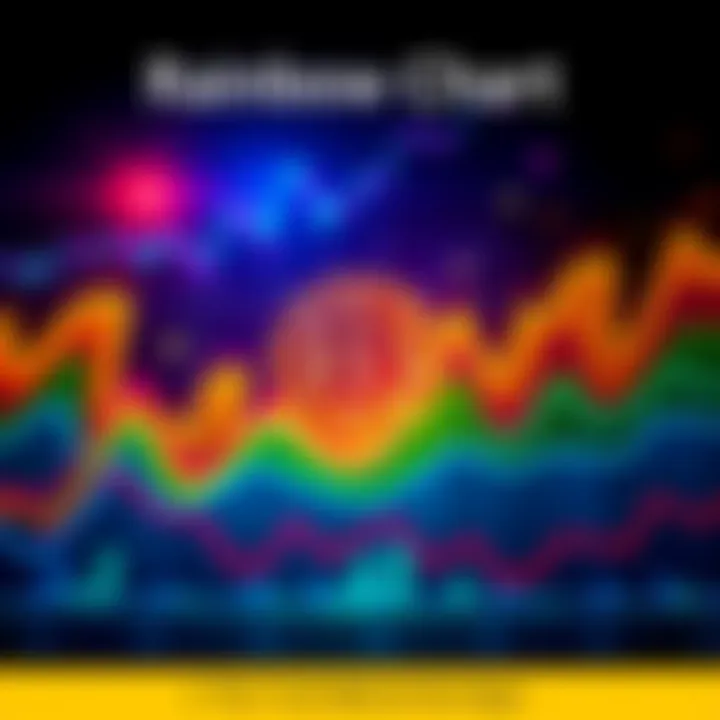 Colorful Bitcoin Rainbow Chart displaying price predictions and trends in cryptocurrency