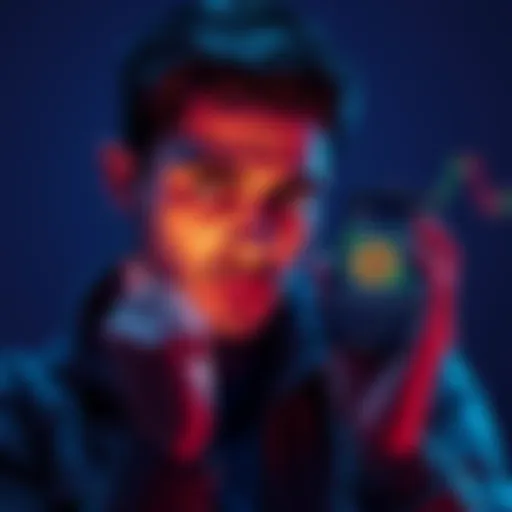 A person looking at a Bitcoin chart with a disappointed expression, reflecting on missed selling opportunities, while holding a smartphone showing Bitcoin prices.
