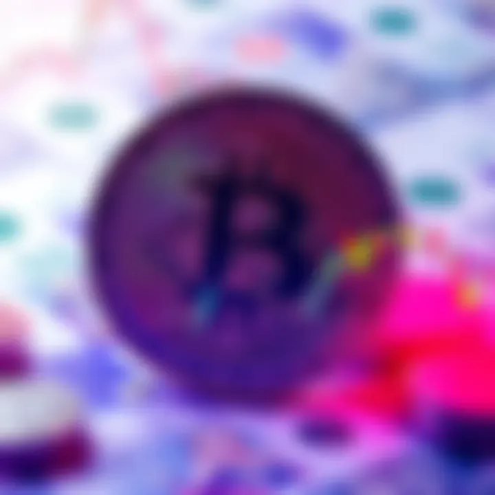 A digital representation of Bitcoin with a strong market graph showing resilience against a backdrop of currency symbols.