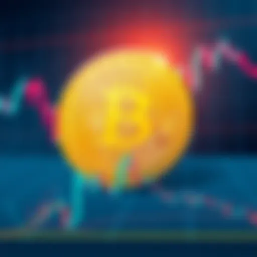 A Bitcoin logo in front of a stock chart showing upward movement, symbolizing Bitcoin's surge and its impact on altcoins.